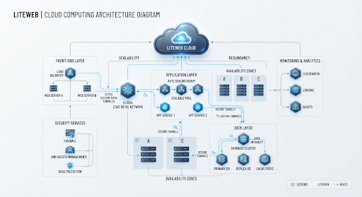 On-premises local AI server and private network diagram